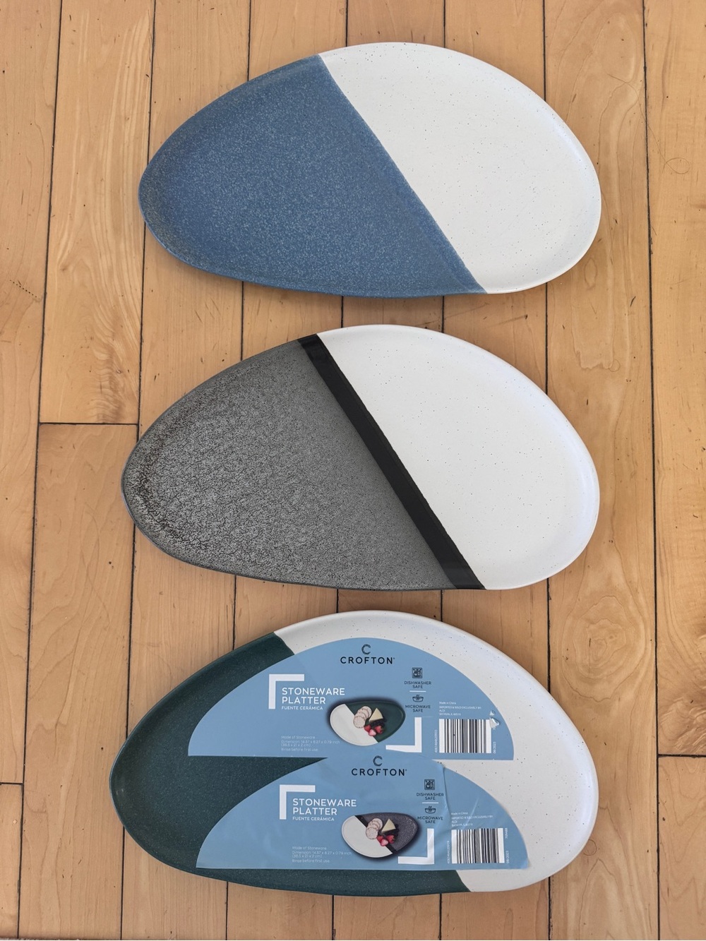 Crofton Two-Tone Stoneware Platter Set of 3